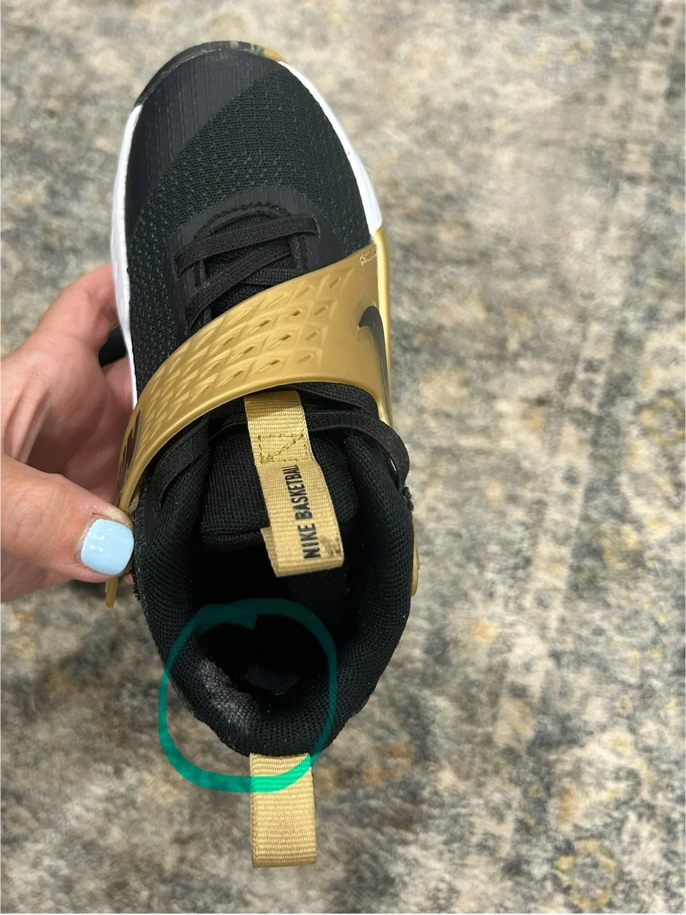 Nike Team Hustle D 12 Black and Gold Basketball Shoes